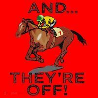 And Theyre Off Funny Horse Racing Gambling Gift Santa Hat thumb 1