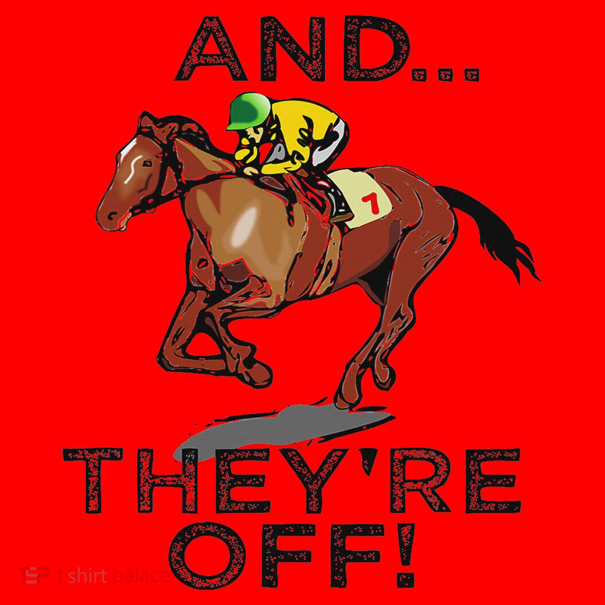 And Theyre Off Funny Horse Racing Gambling Gift Santa Hat