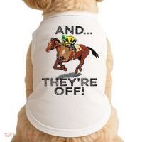 And Theyre Off Funny Horse Racing Gambling Gift Doggie Tank thumb 0