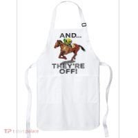 And Theyre Off Funny Horse Racing Gambling Gift Apron thumb 0