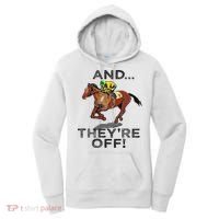 And Theyre Off Funny Horse Racing Gambling Gift Women's Hoodie thumb 0