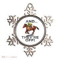 And Theyre Off Funny Horse Racing Gambling Gift Ornament thumb 0