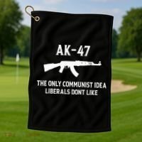 Ak47 The Only Communist Idea Liberals DonT Like Golf Towel thumb 1