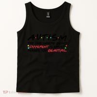Autism The One Where Being Different Make You Beautiful Autism Awareness Tank Top thumb 2