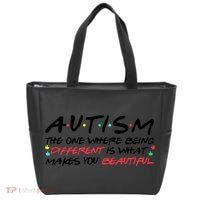 Autism The One Where Being Different Make You Beautiful Autism Awareness Tote Bag thumb 0
