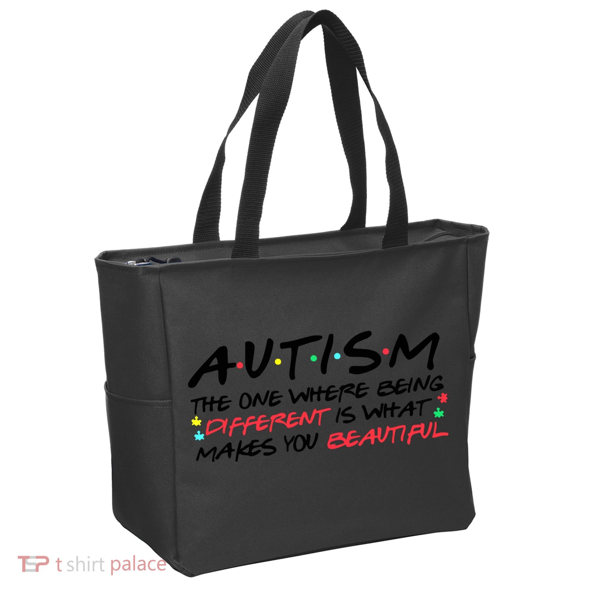 Autism The One Where Being Different Make You Beautiful Autism Awareness Tote Bag