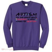 Autism The One Where Being Different Make You Beautiful Autism Awareness Sweatshirt thumb 0