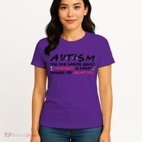 Autism The One Where Being Different Make You Beautiful Autism Awareness Women's T-Shirt thumb 4