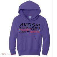 Autism The One Where Being Different Make You Beautiful Autism Awareness Kids Hoodie thumb 0