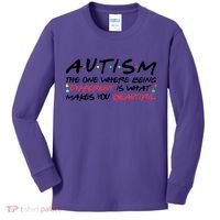 Autism The One Where Being Different Make You Beautiful Autism Awareness Kids Long Sleeve Shirt thumb 0