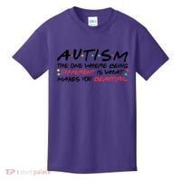 Autism The One Where Being Different Make You Beautiful Autism Awareness Kids T-Shirt thumb 0