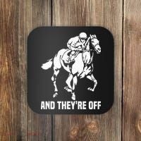 And TheyRe Off Horse Racing Fan Thoroughbred Racing Coaster thumb 0