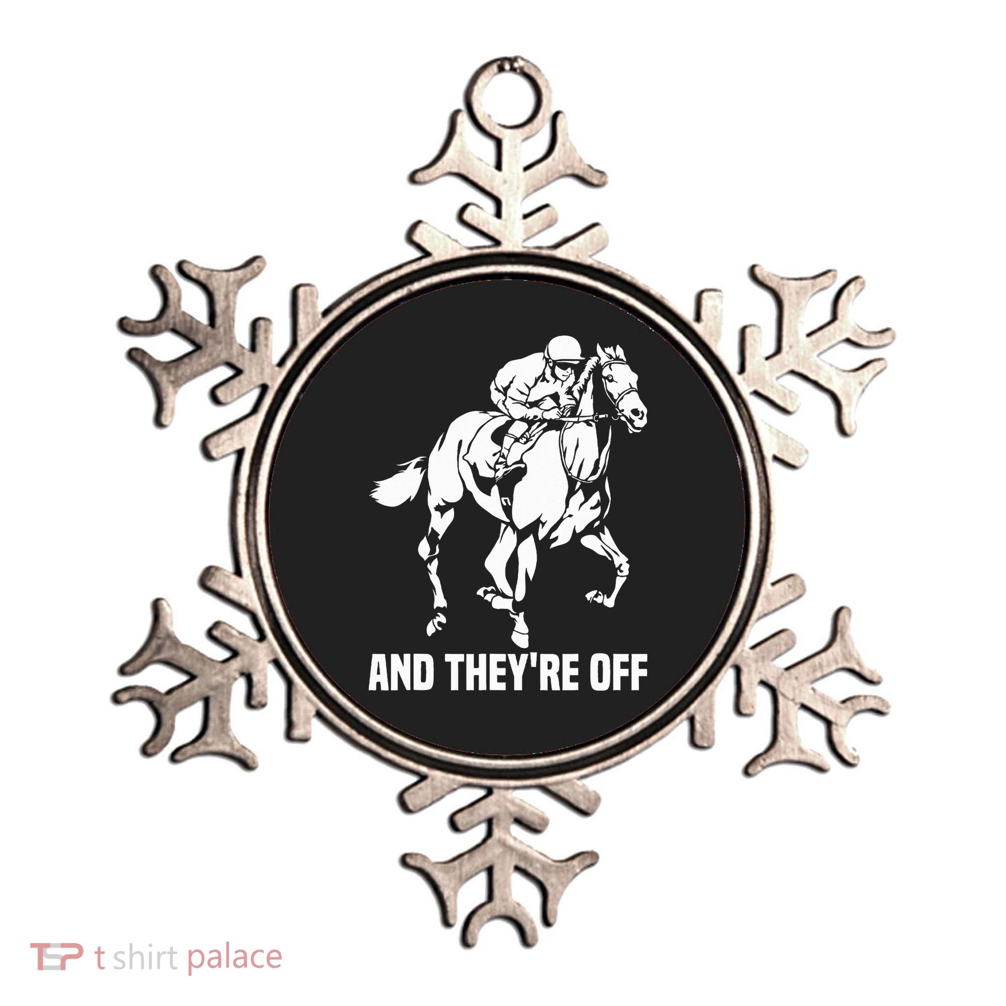 And TheyRe Off Horse Racing Fan Thoroughbred Racing Ornament