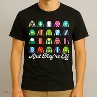 And They're Off Horse Racing Derby Day Funny Silks Jockey  T-Shirt thumb 3