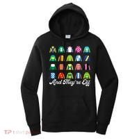 And They're Off Horse Racing Derby Day Funny Silks Jockey  Women's Hoodie thumb 0