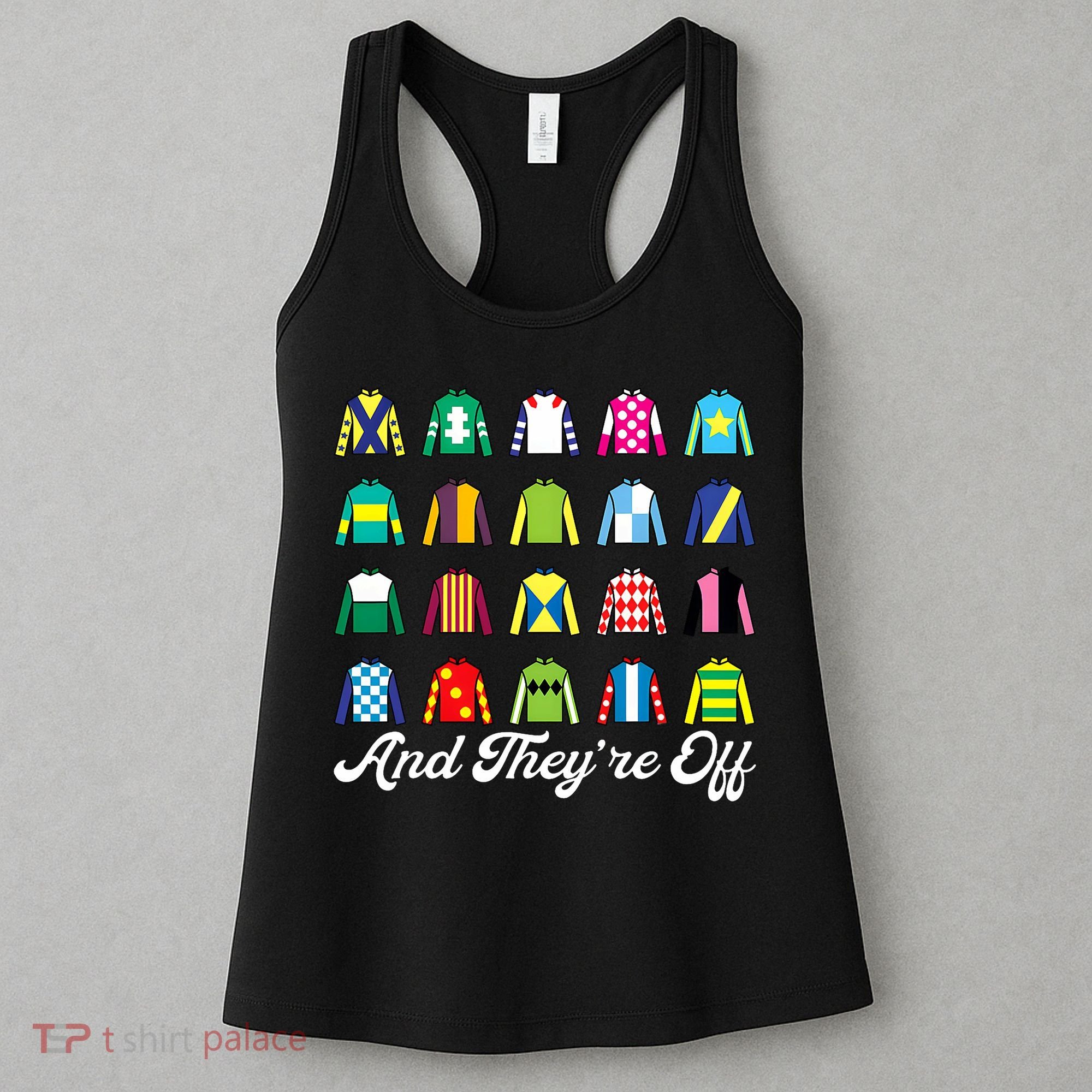 And They're Off Horse Racing Derby Day Funny Silks Jockey  Women's Tank Top