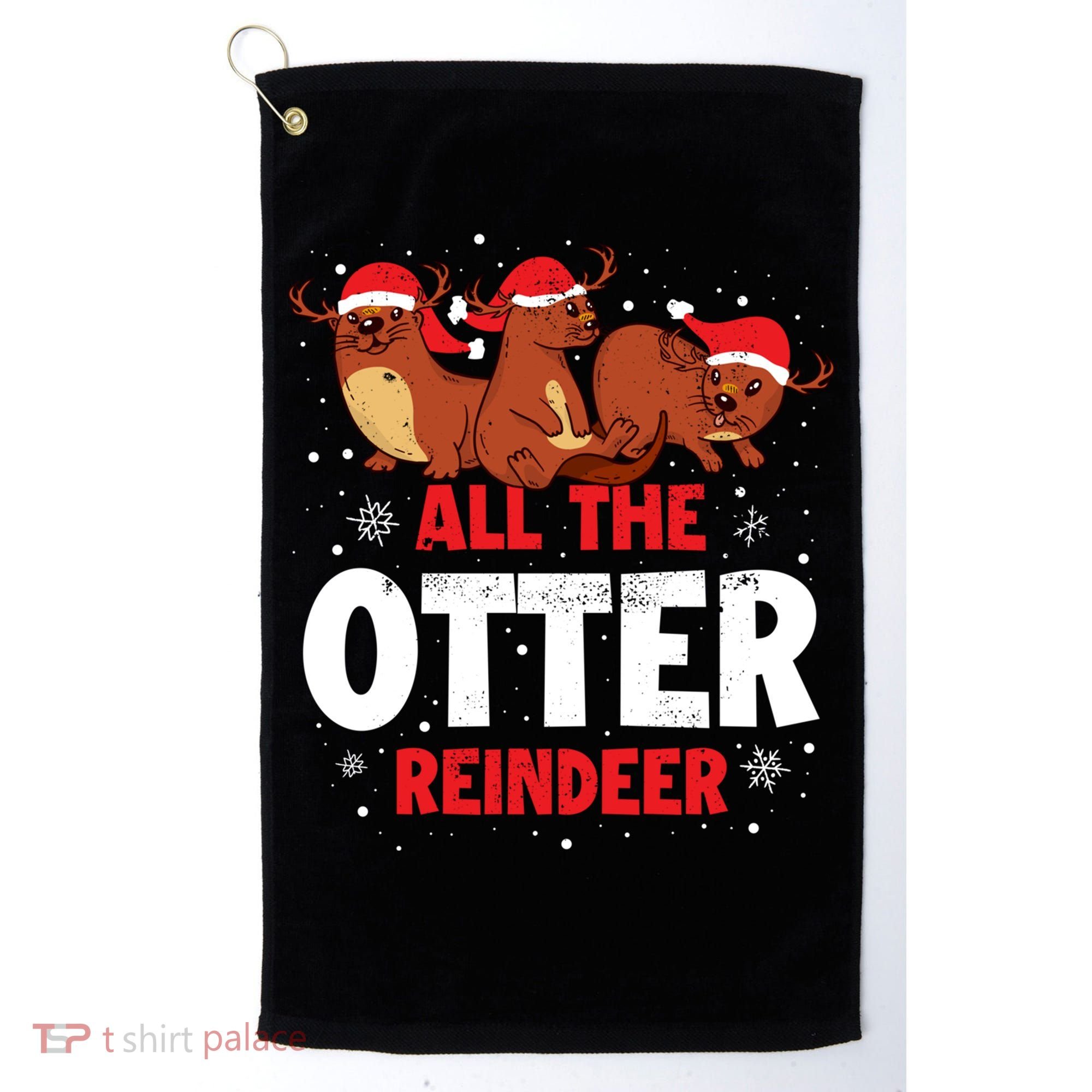 All The Otter Reindeer Gift Golf Towel