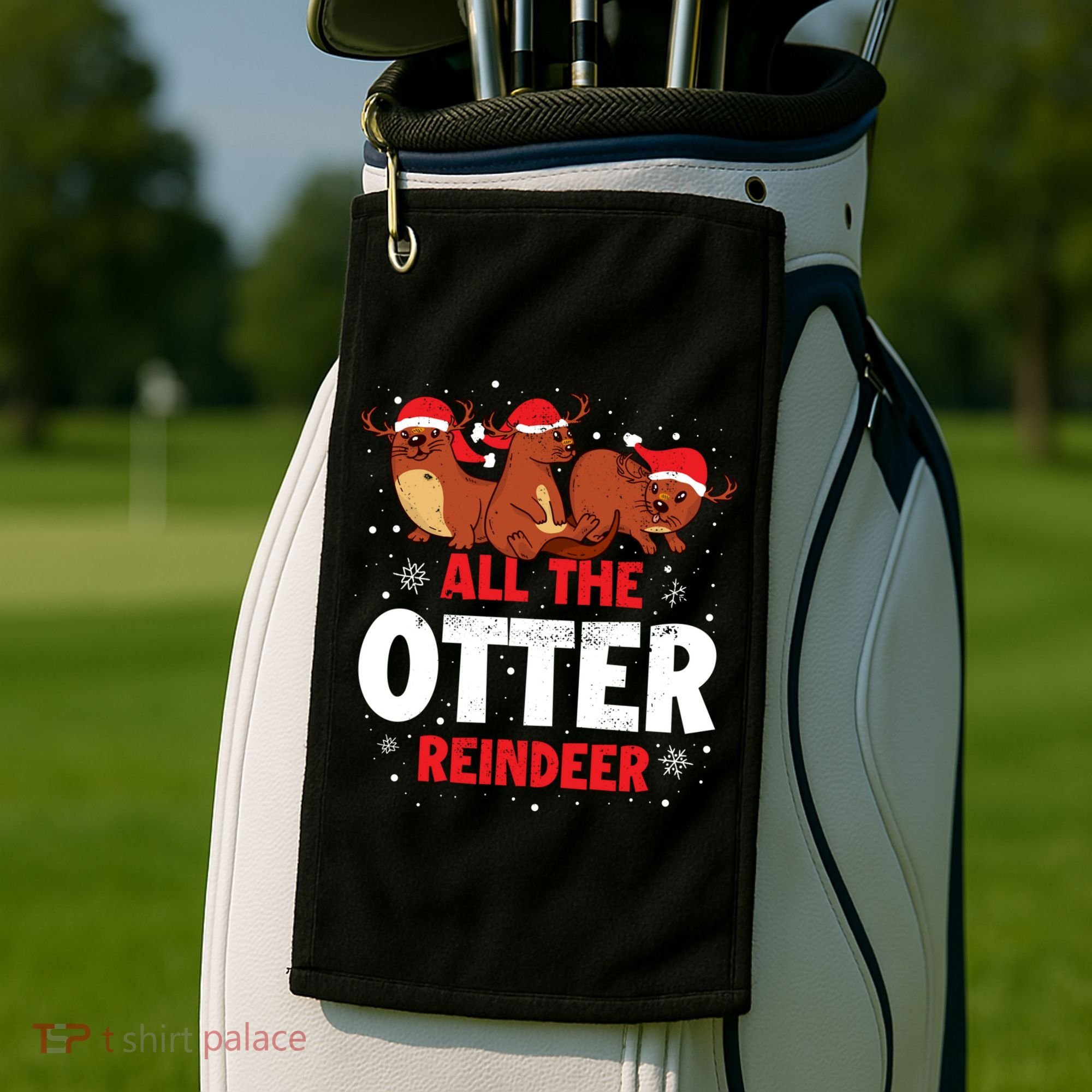 All The Otter Reindeer Gift Golf Towel