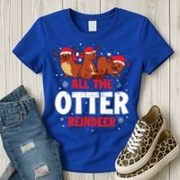 All The Otter Reindeer Gift Women's T-Shirt thumb 3