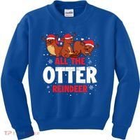 All The Otter Reindeer Gift Kids Sweatshirt thumb 0