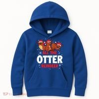 All The Otter Reindeer Gift Kids Hoodie thumb 0