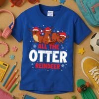 All The Otter Reindeer Gift Kids T-Shirt thumb 3