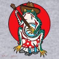 American Traditional Old School Tattoo Flash Frog Banjo Women's Sweatshirt thumb 2