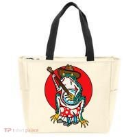 American Traditional Old School Tattoo Flash Frog Banjo Tote Bag thumb 0