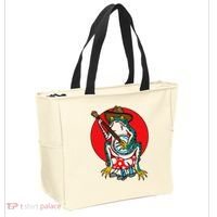American Traditional Old School Tattoo Flash Frog Banjo Tote Bag thumb 2