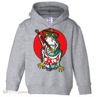 American Traditional Old School Tattoo Flash Frog Banjo Toddler Hoodie thumb 0