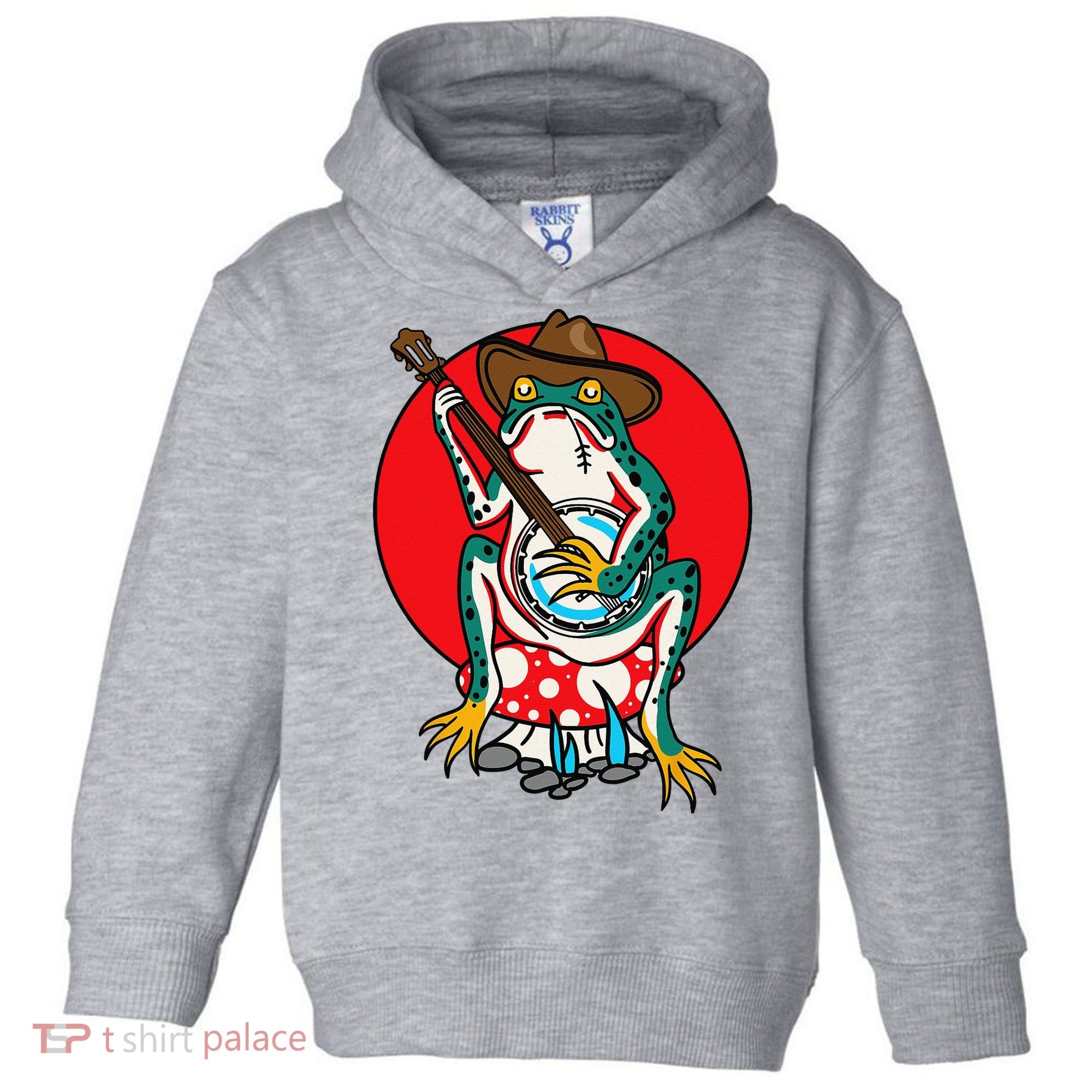 American Traditional Old School Tattoo Flash Frog Banjo Toddler Hoodie