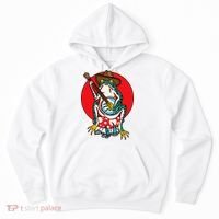 American Traditional Old School Tattoo Flash Frog Banjo Hoodie thumb 0