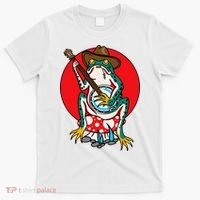 American Traditional Old School Tattoo Flash Frog Banjo T-Shirt thumb 0