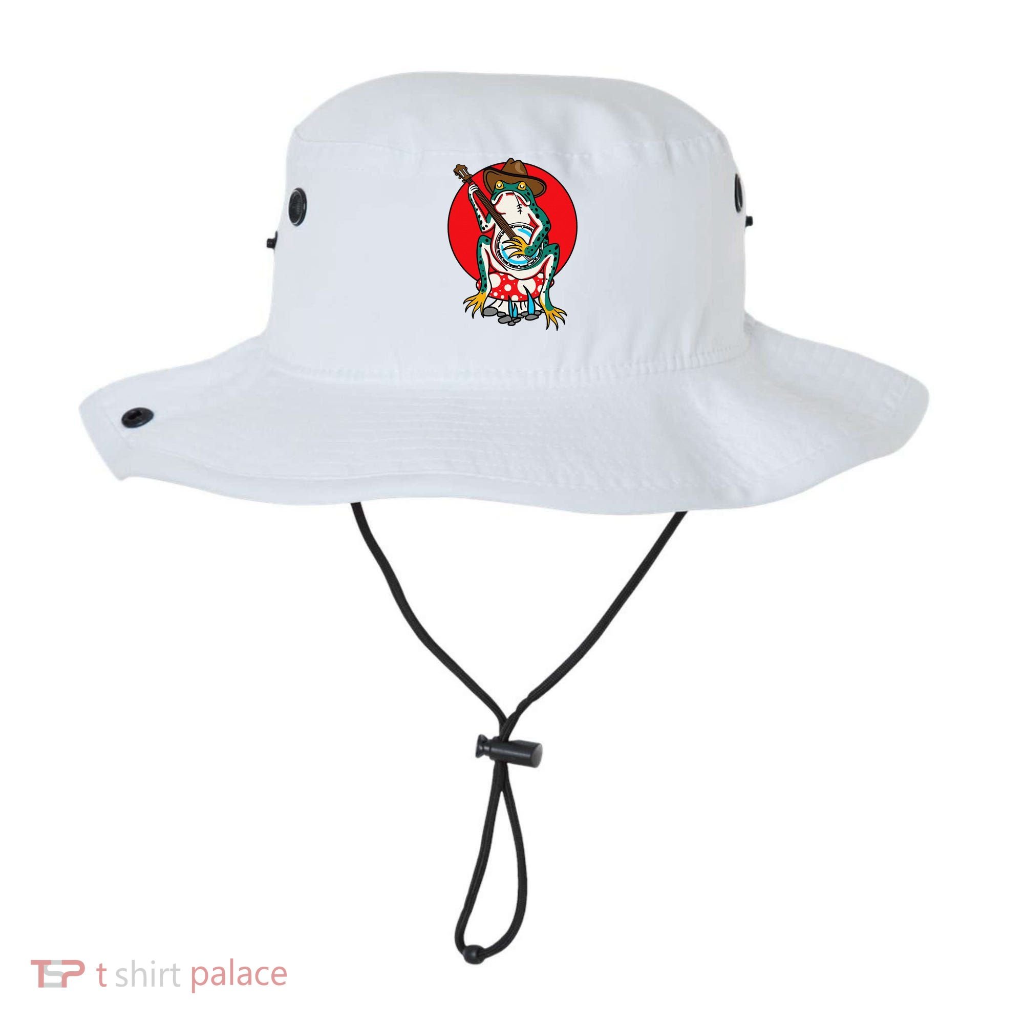 American Traditional Old School Tattoo Flash Frog Banjo Bucket Hat