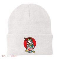 American Traditional Old School Tattoo Flash Frog Banjo Beanie thumb 0