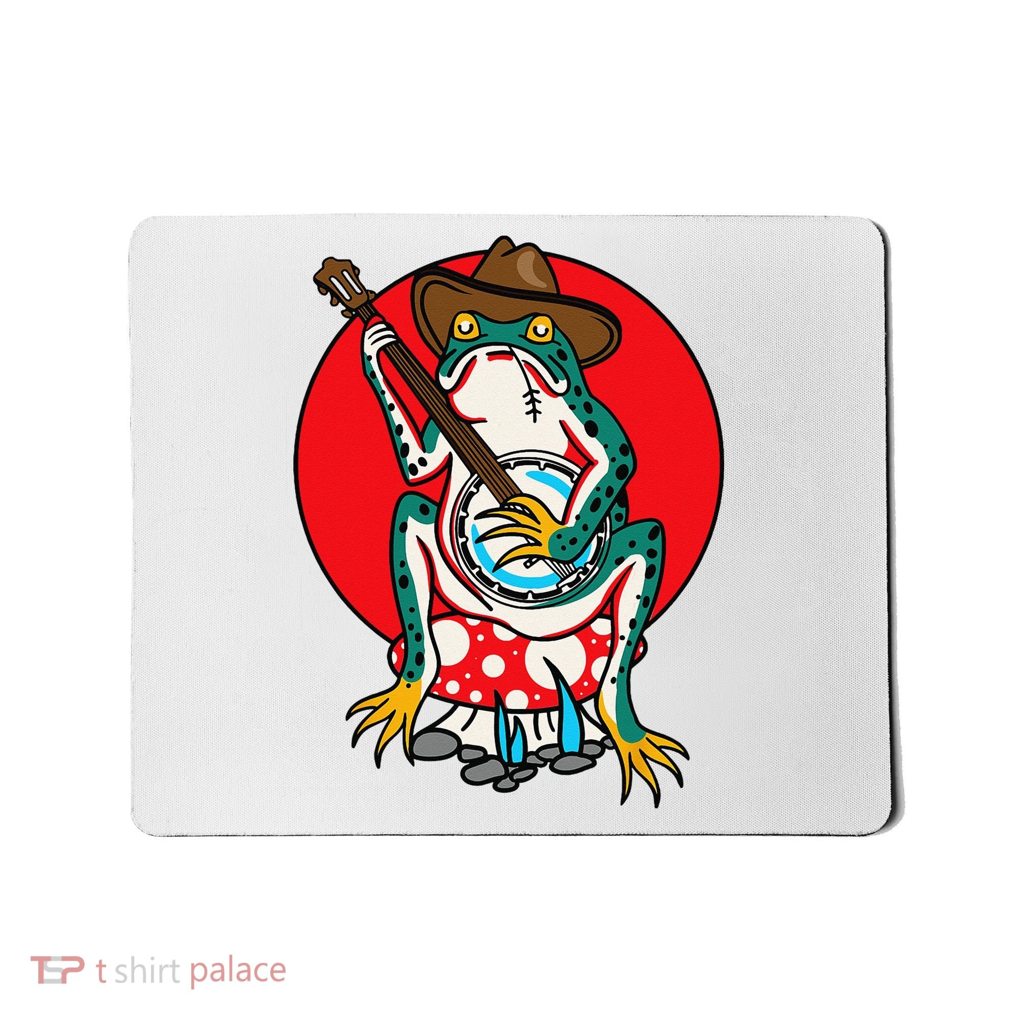 American Traditional Old School Tattoo Flash Frog Banjo Mousepad