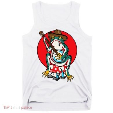 American Traditional Old School Tattoo Flash Frog Banjo Tank Top