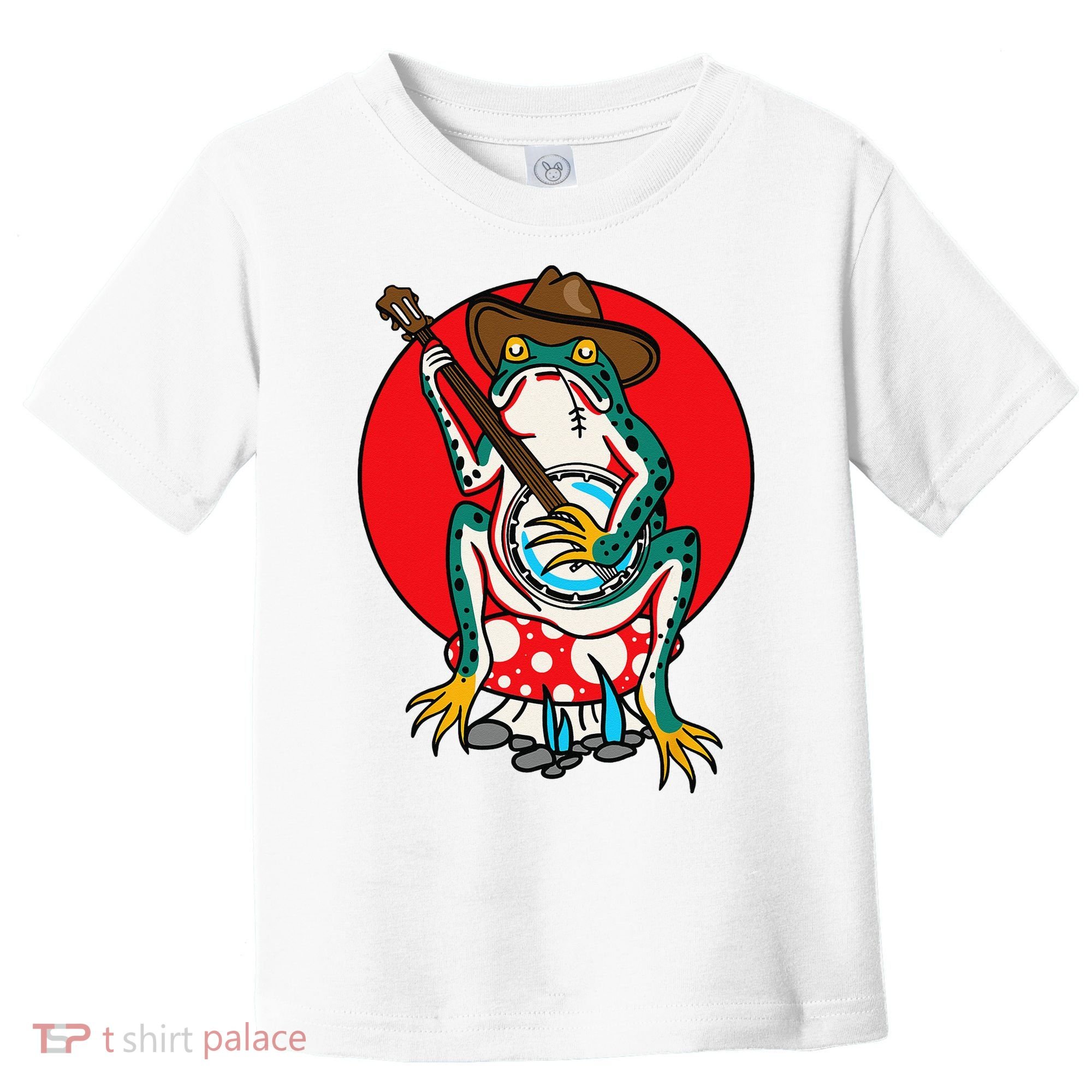 American Traditional Old School Tattoo Flash Frog Banjo Toddler T-Shirt