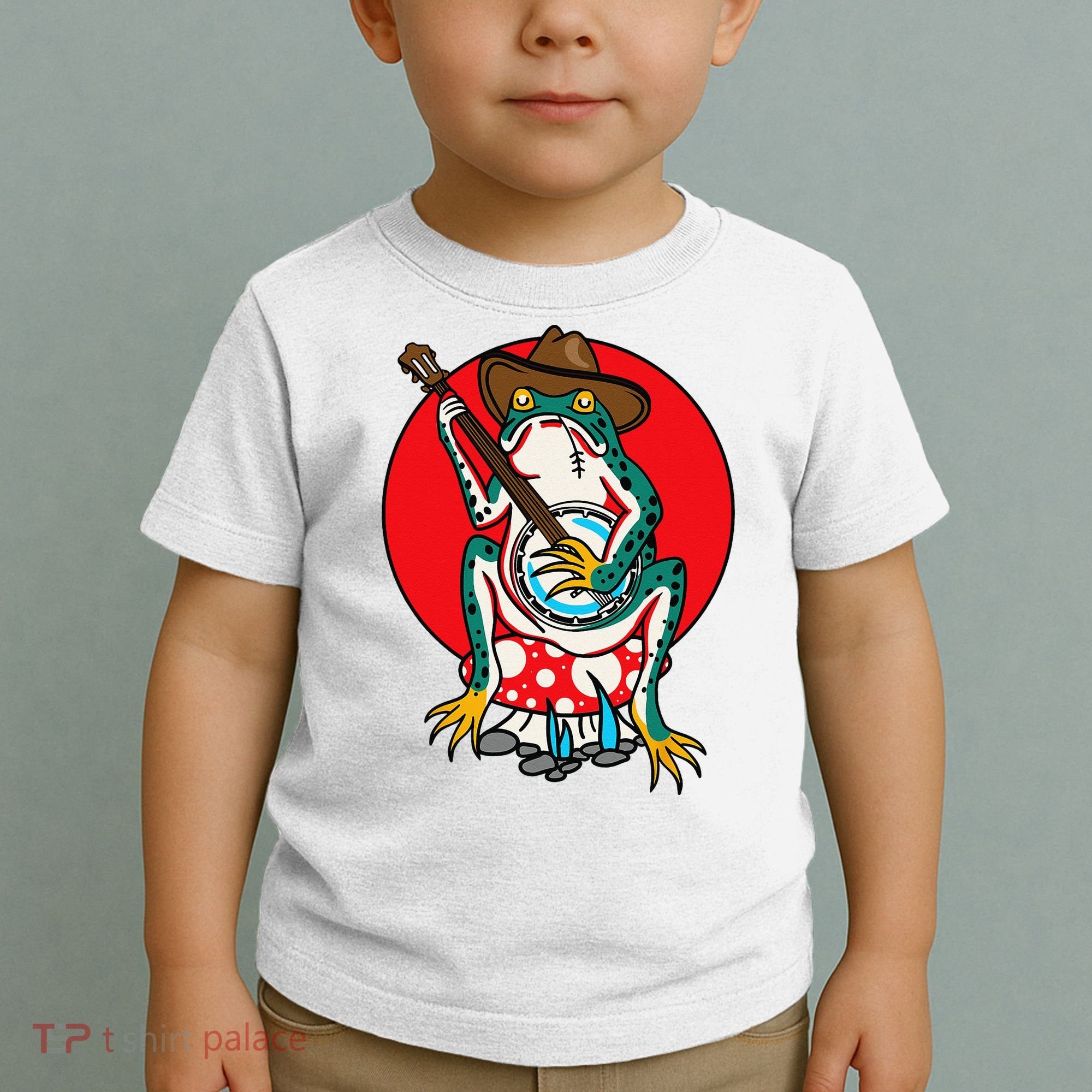 American Traditional Old School Tattoo Flash Frog Banjo Toddler T-Shirt