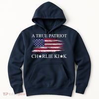 A True Patriot Charlie Kirk USA America Flag Hoodie thumb 0