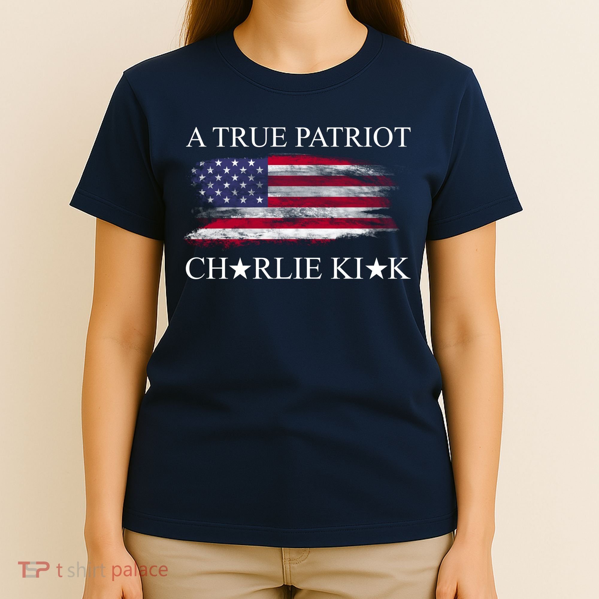 A True Patriot Charlie Kirk USA America Flag T-Shirt