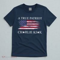 A True Patriot Charlie Kirk USA America Flag T-Shirt thumb 5