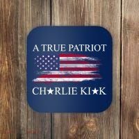A True Patriot Charlie Kirk USA America Flag Coaster thumb 0
