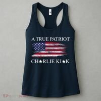 A True Patriot Charlie Kirk USA America Flag Women's Tank Top thumb 3
