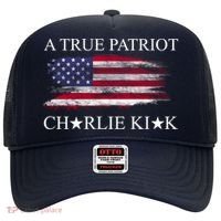 A True Patriot Charlie Kirk USA America Flag Hat thumb 0