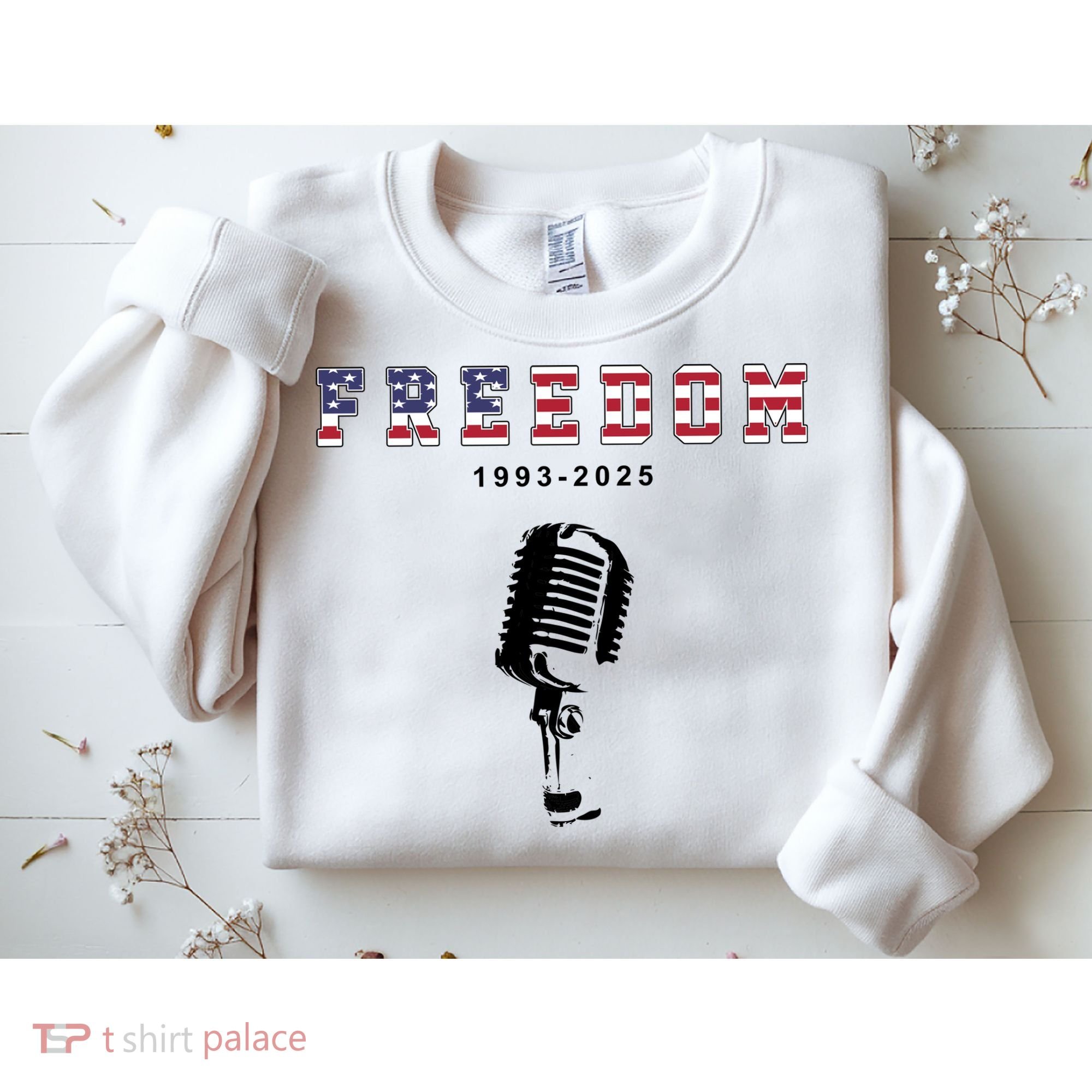 A True Patriot Freedom 1993-2025 USA Printed Charlie Kirk Sweatshirt