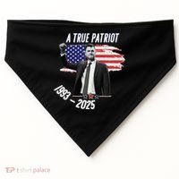 A True Patriot Charlie Kirk 1993-2025 Memoral USA-Made Doggie Bandana thumb 0