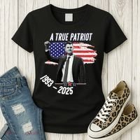 A True Patriot Charlie Kirk 1993-2025 Memoral Women's T-Shirt thumb 3