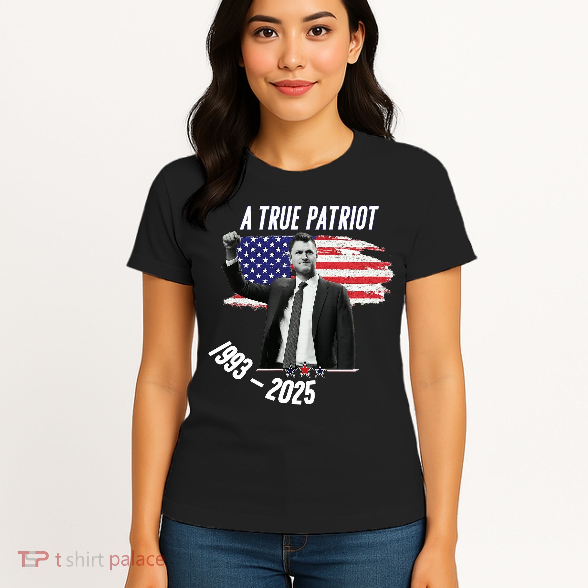 A True Patriot Charlie Kirk 1993-2025 Memoral Women's T-Shirt