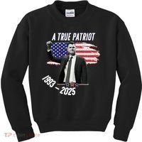 A True Patriot Charlie Kirk 1993-2025 Memoral Kids Sweatshirt thumb 0